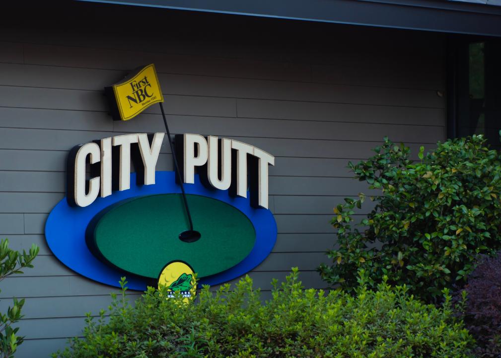 City Putt sign on the exterior of building