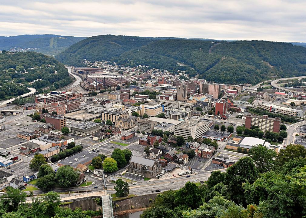 A view of Johnstown, PA from atop the Inclined Plane