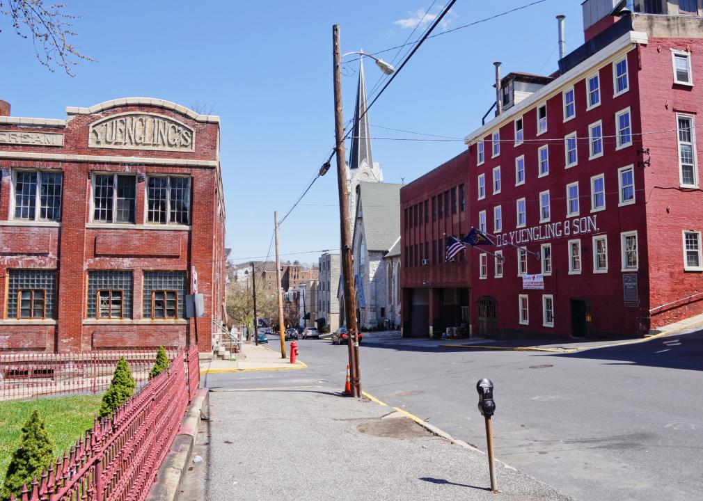 Downtown street of Pottsville, Pennsylvania