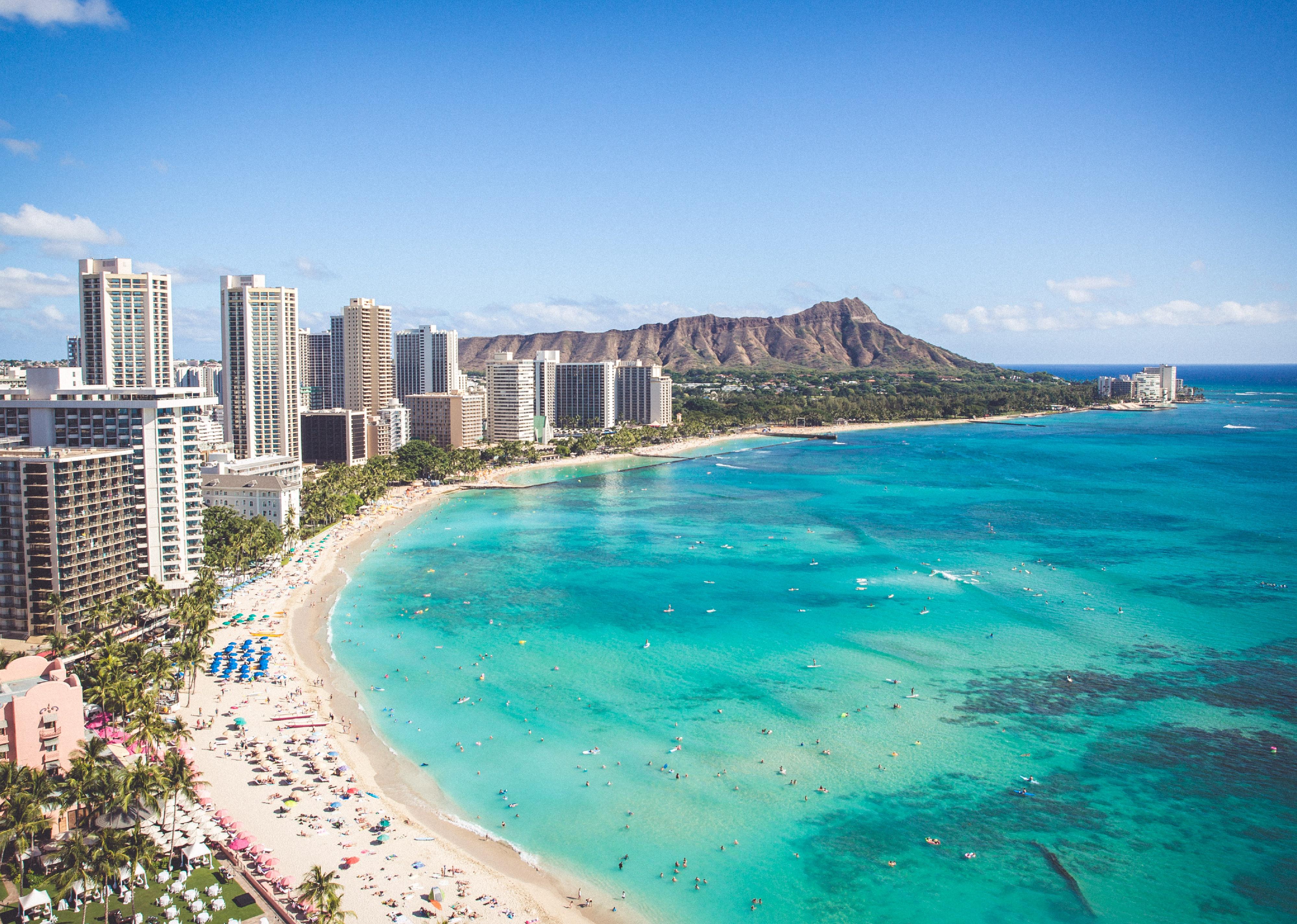 Diamond Head volcanic cone on Oahu, Hawaii.