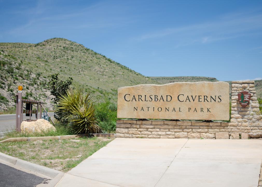 Entrance to Guadalupe Mountains and Carlsbad Caverns national parks.