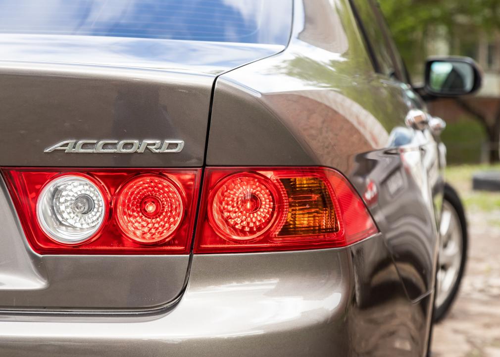 Honda Accord,close up of modern car xenon lamp taillight.