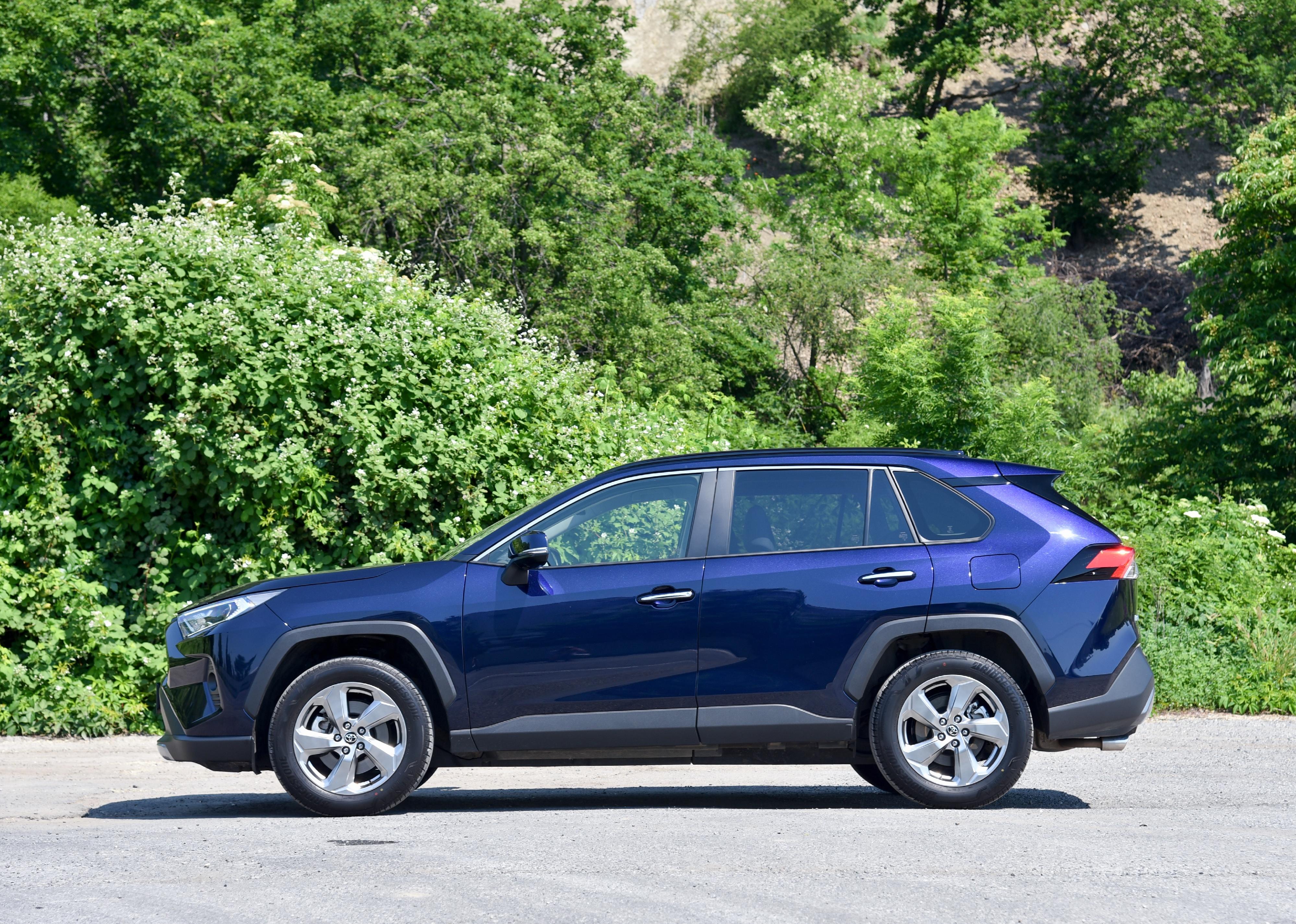 Side view of a Toyota RAV4.