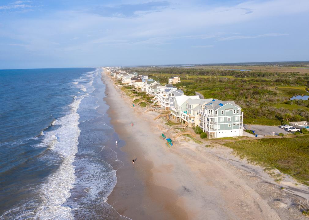 Aerial of North topsail beach.