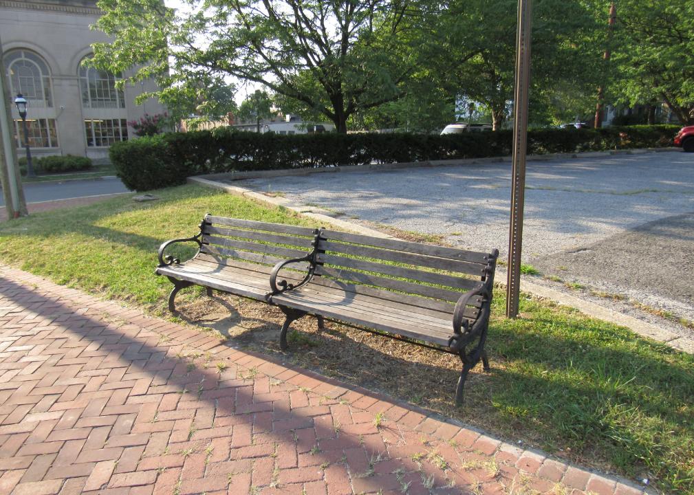 Park bench in Takoma Park, Maryland