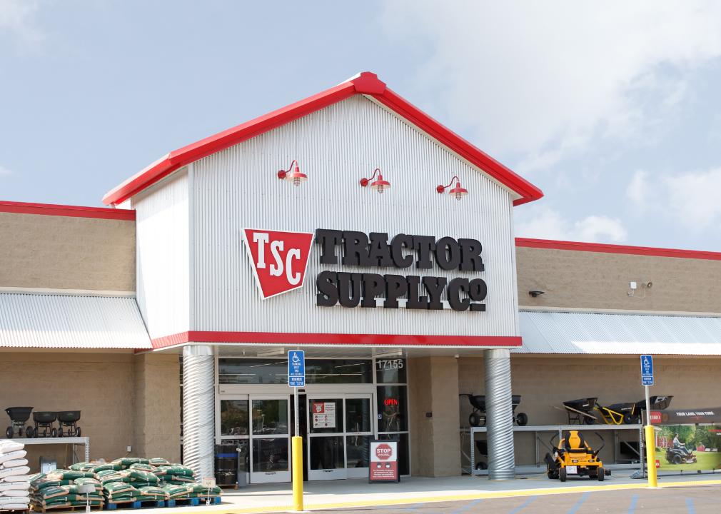 A view of building front sign for Tractor Supply Co