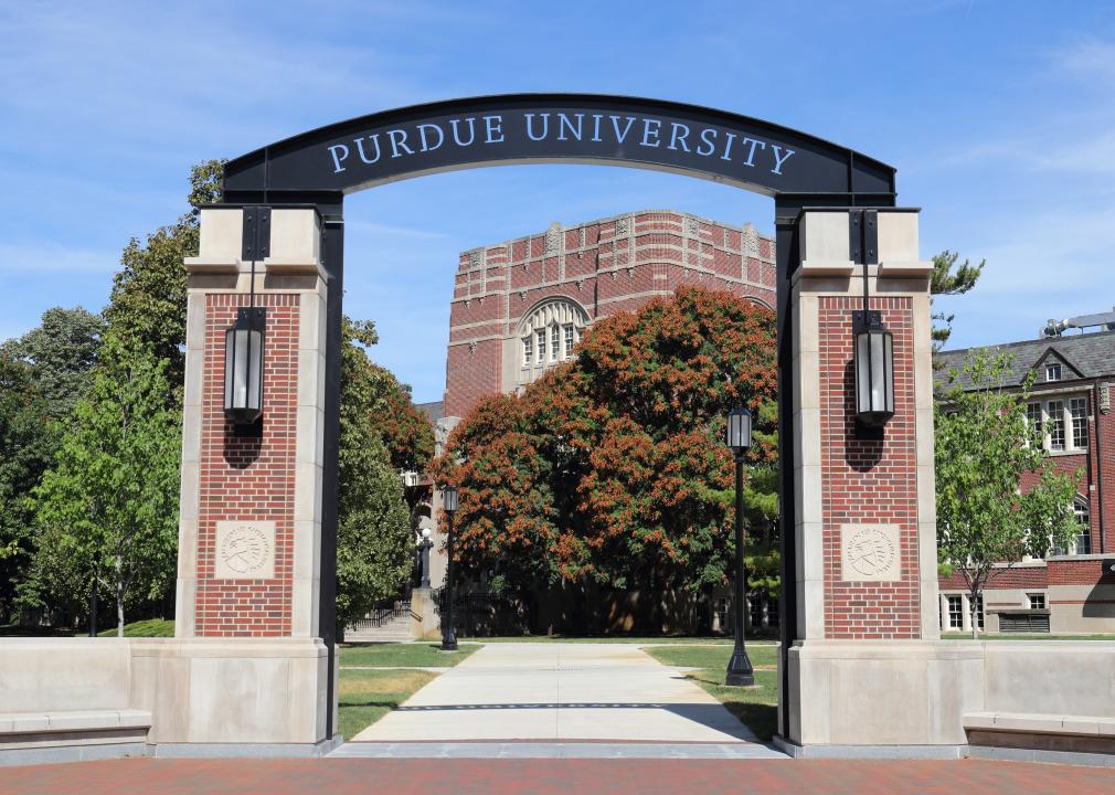 An arched entrance to Purdue.