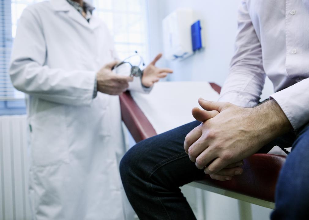 Man in consultation with a doctor.
