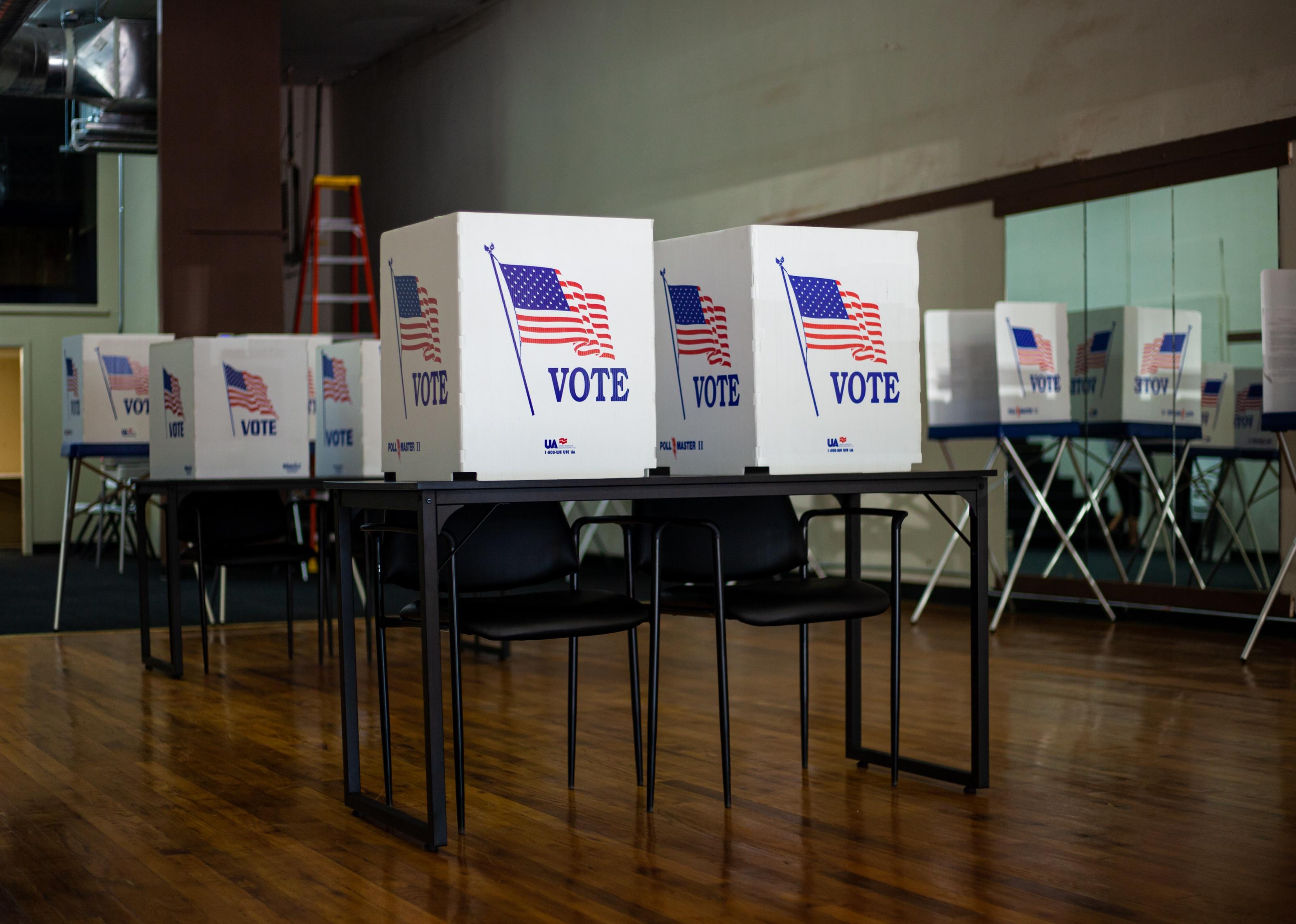 Voting booths at polling station