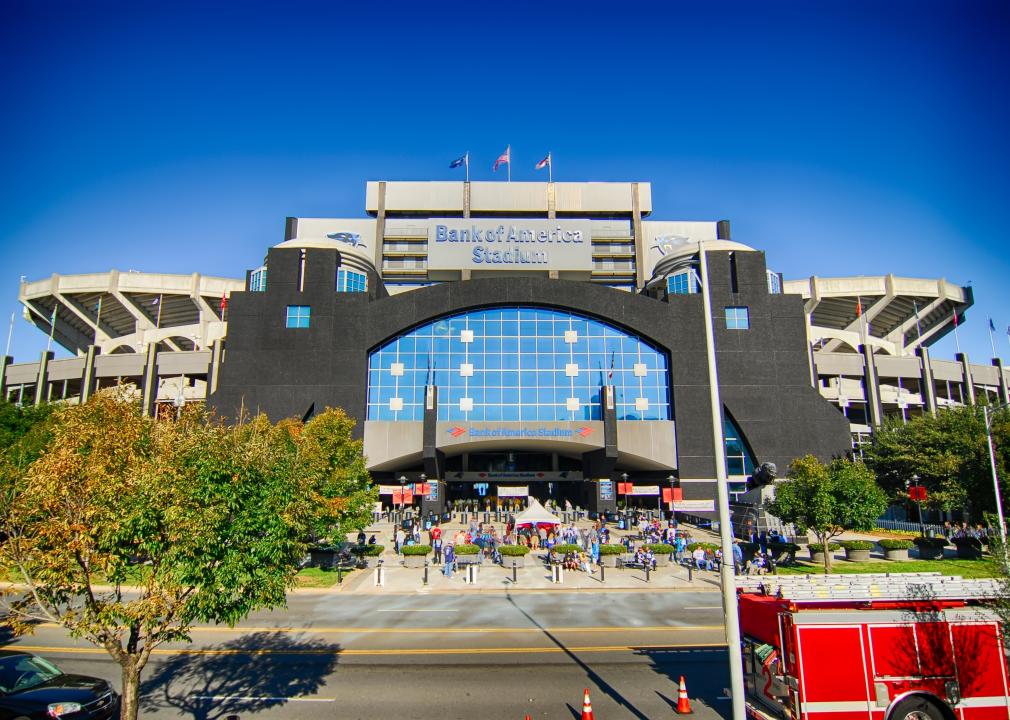 Exterior view of Bank of America Stadium