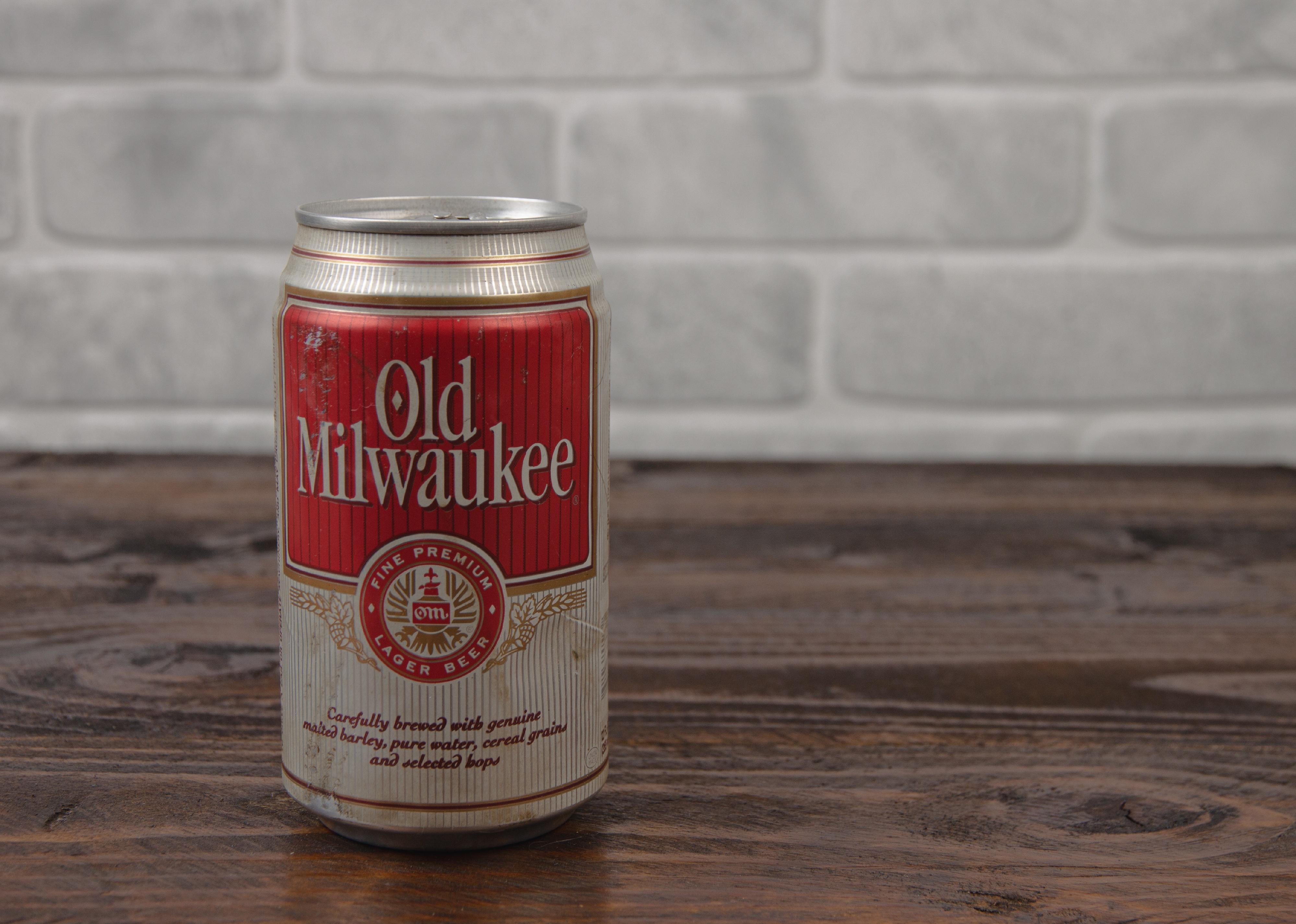 A vintage aluminium can of Old Milwaukee beer