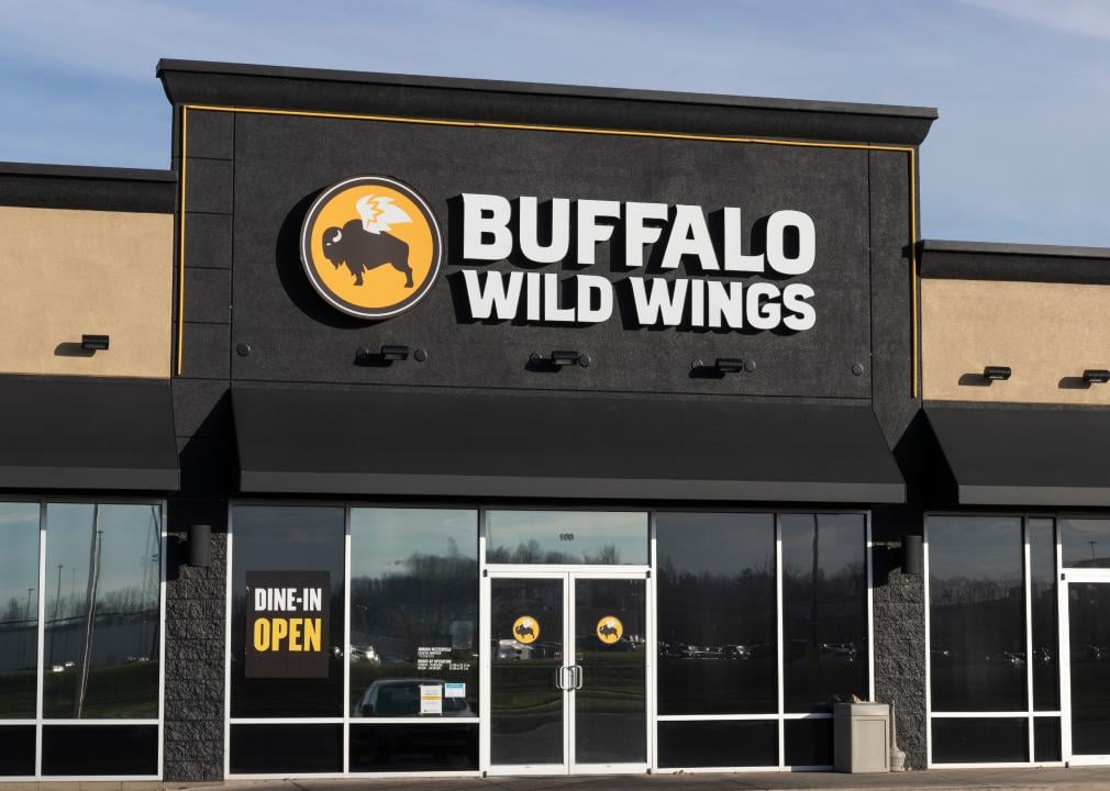 The front of a Buffalo Wild Wings. 