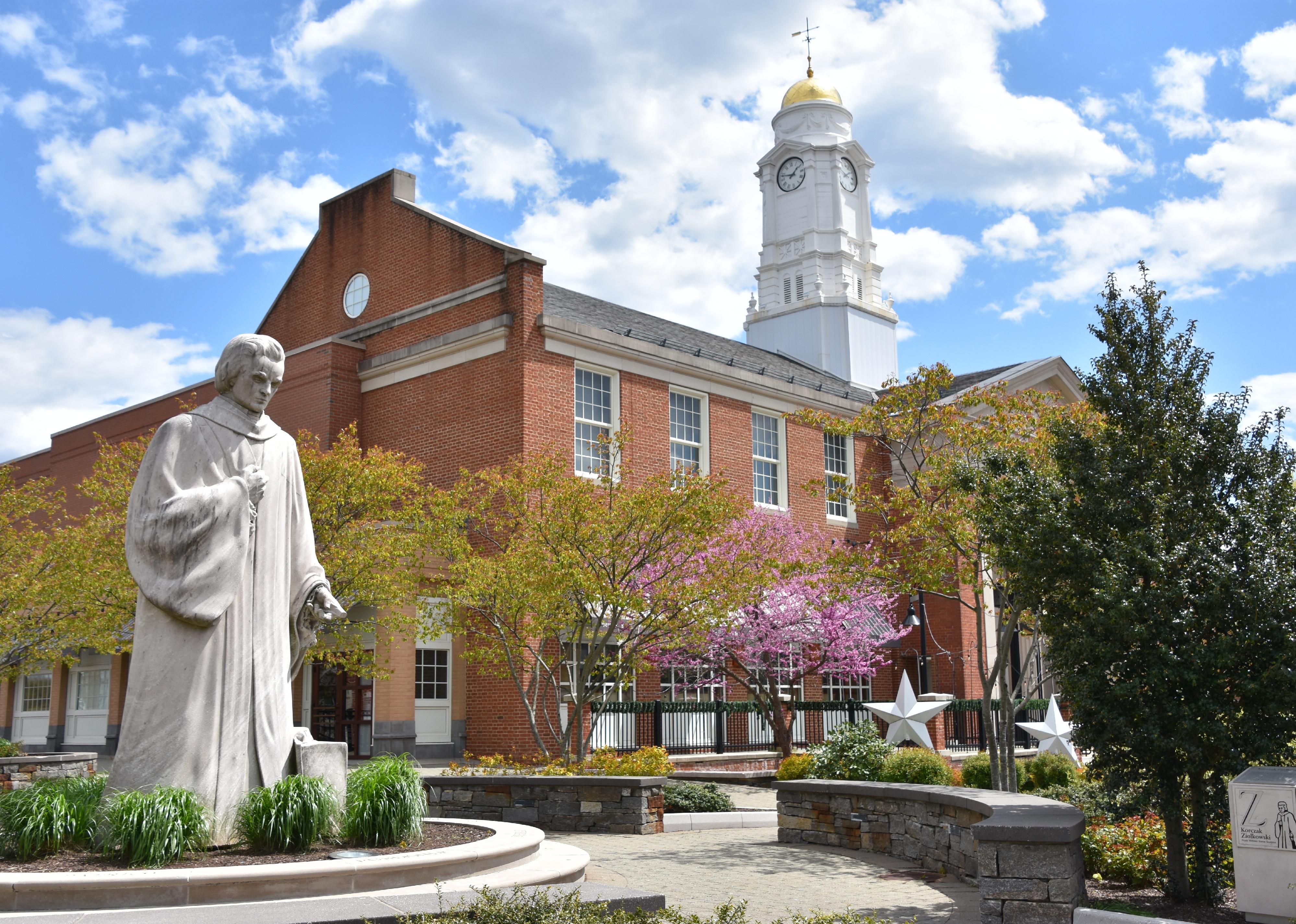 Noah Webster statue in West Hartford, Connecticut.