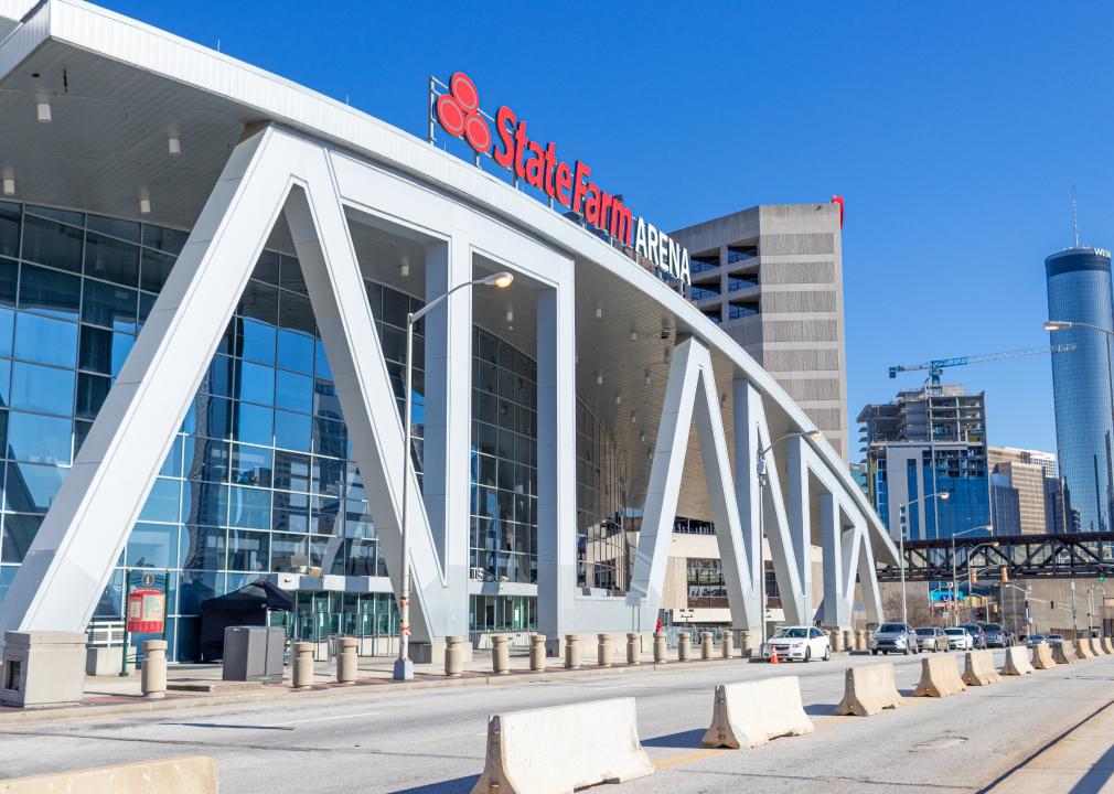 View of the State Farm Arena in the city of Atlanta