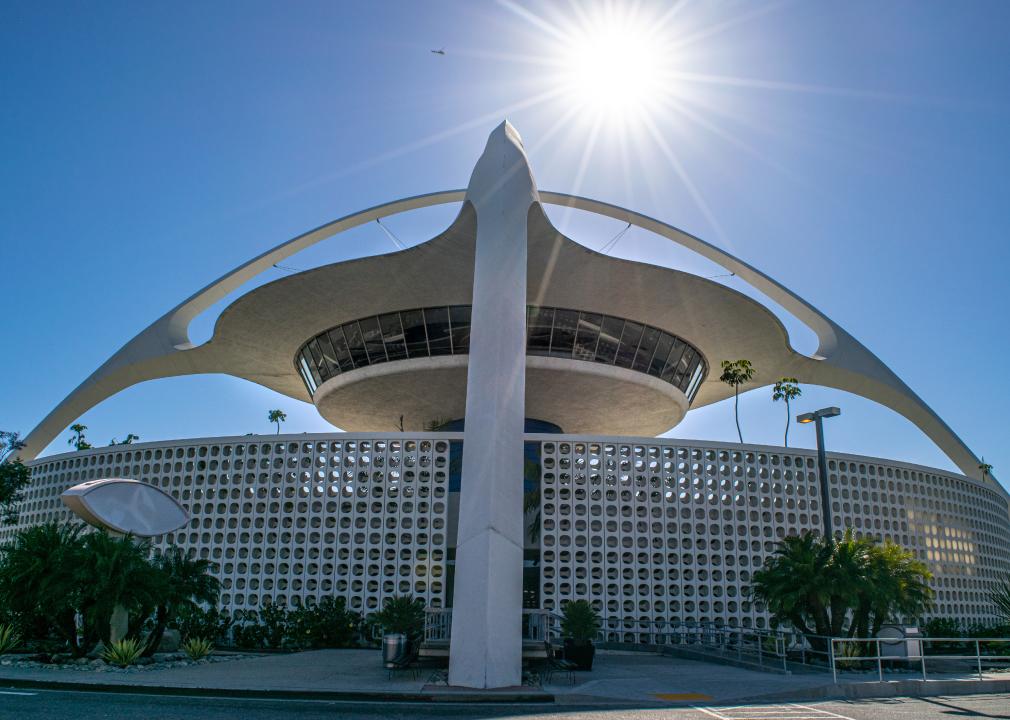 Exterior view of the Los Angeles International Airport Theme Building.