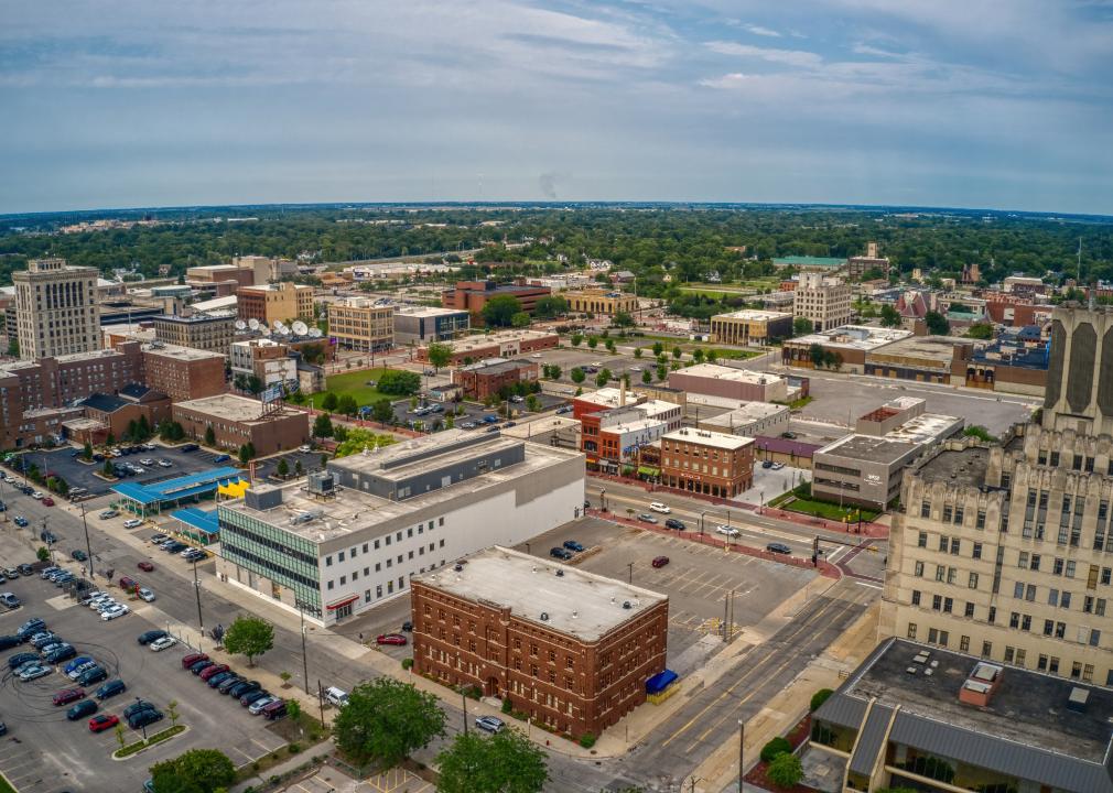 Aerial View of Saginaw, Michigan during Summer