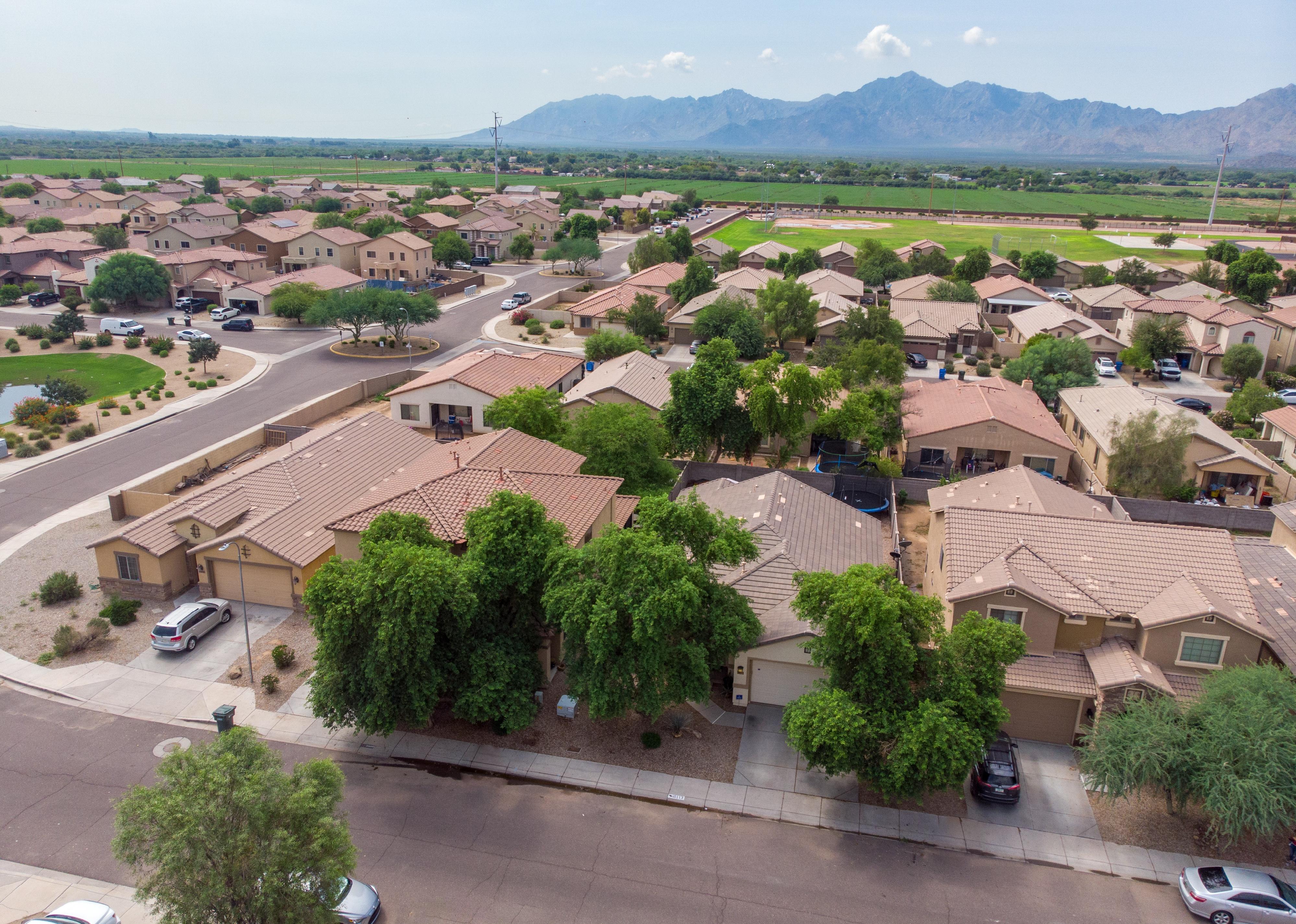 Aerial neighborhood in Phoenix.