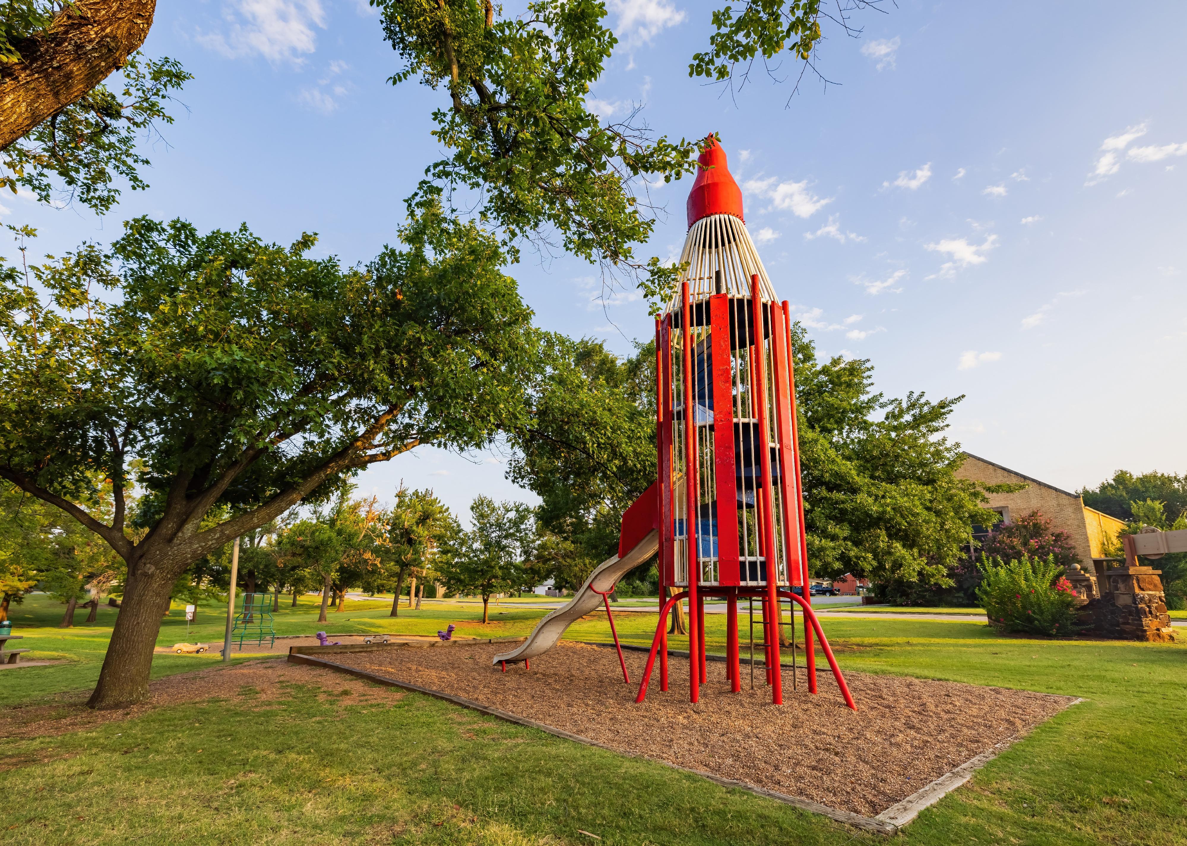 Sunny view of the Stephenson Park at Edmond, Oklahoma.