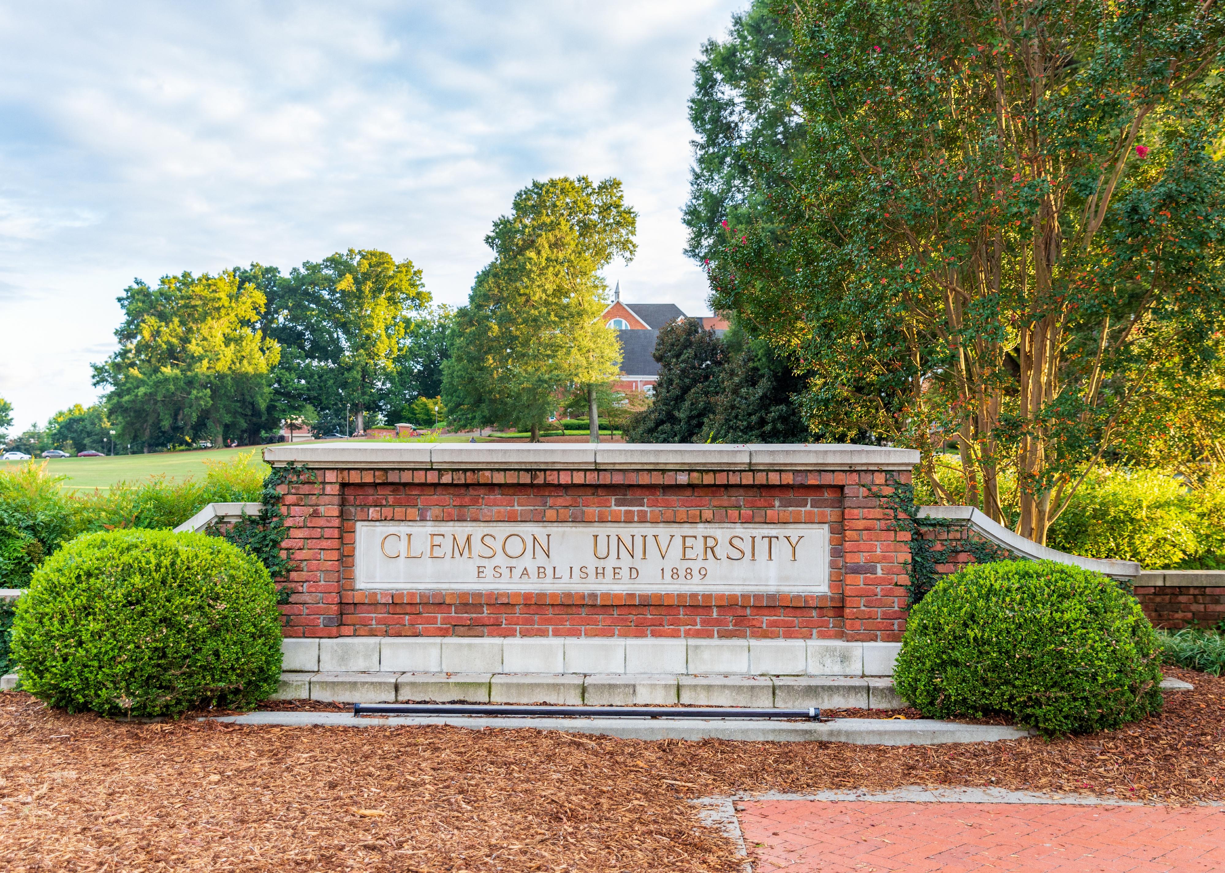 Clemson University sign.