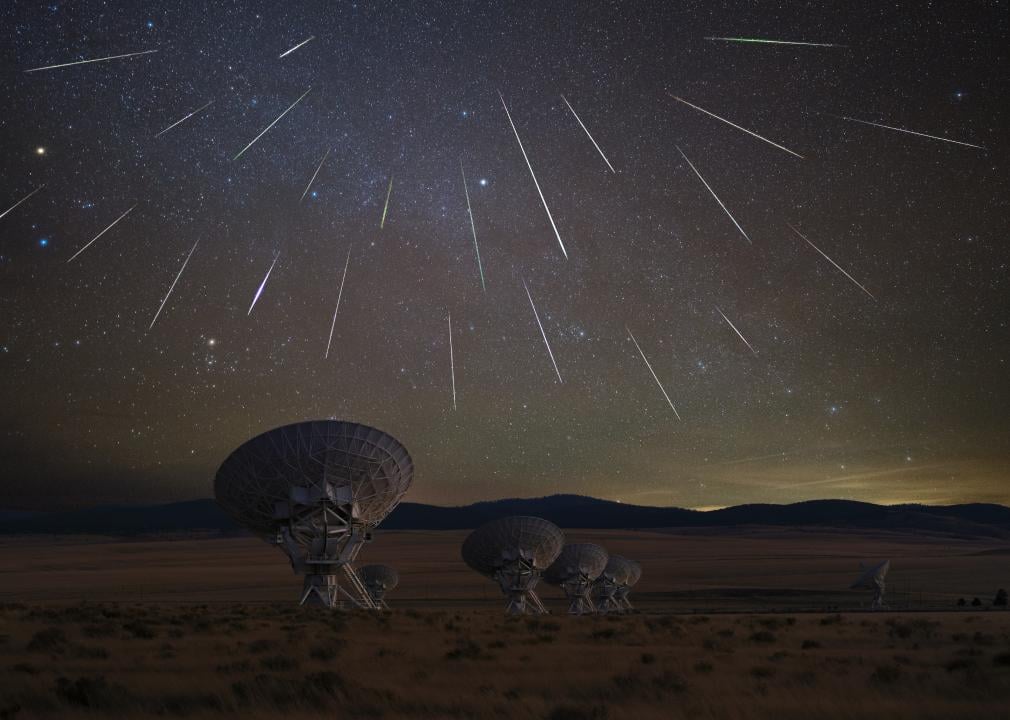 A Geminid meteor shower and very large array telescope.