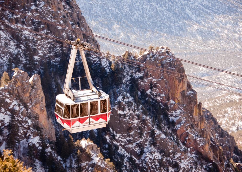 A gondola on Sandia Peak Aerial Tramway.