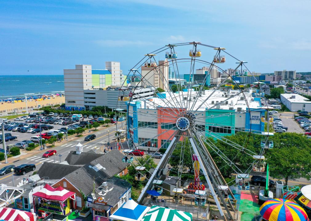 Ferris wheel and amusement park at the Virginia Beach Oceanfront.