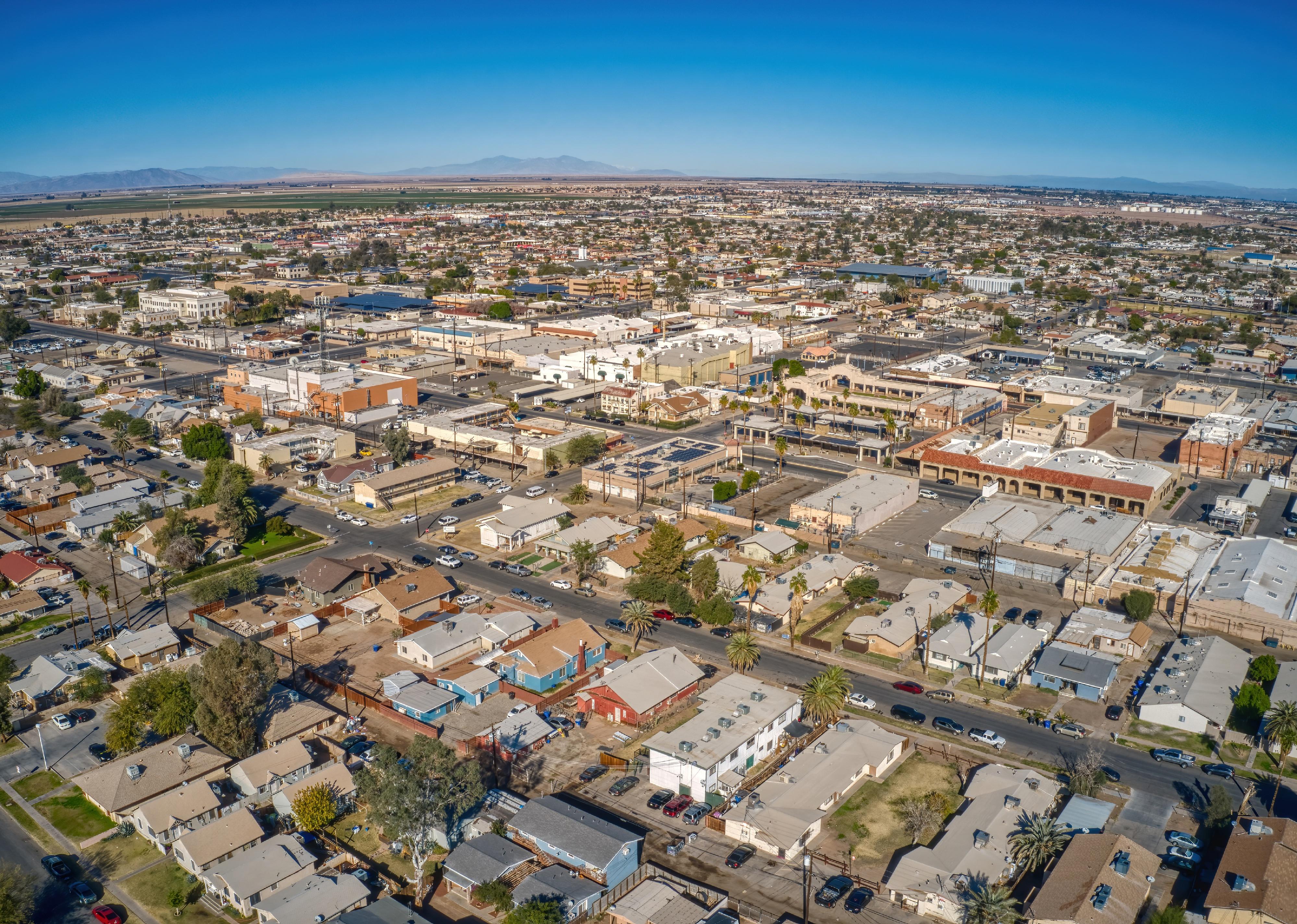 Aerial view of downtown El Centro in the Imperial Valley.