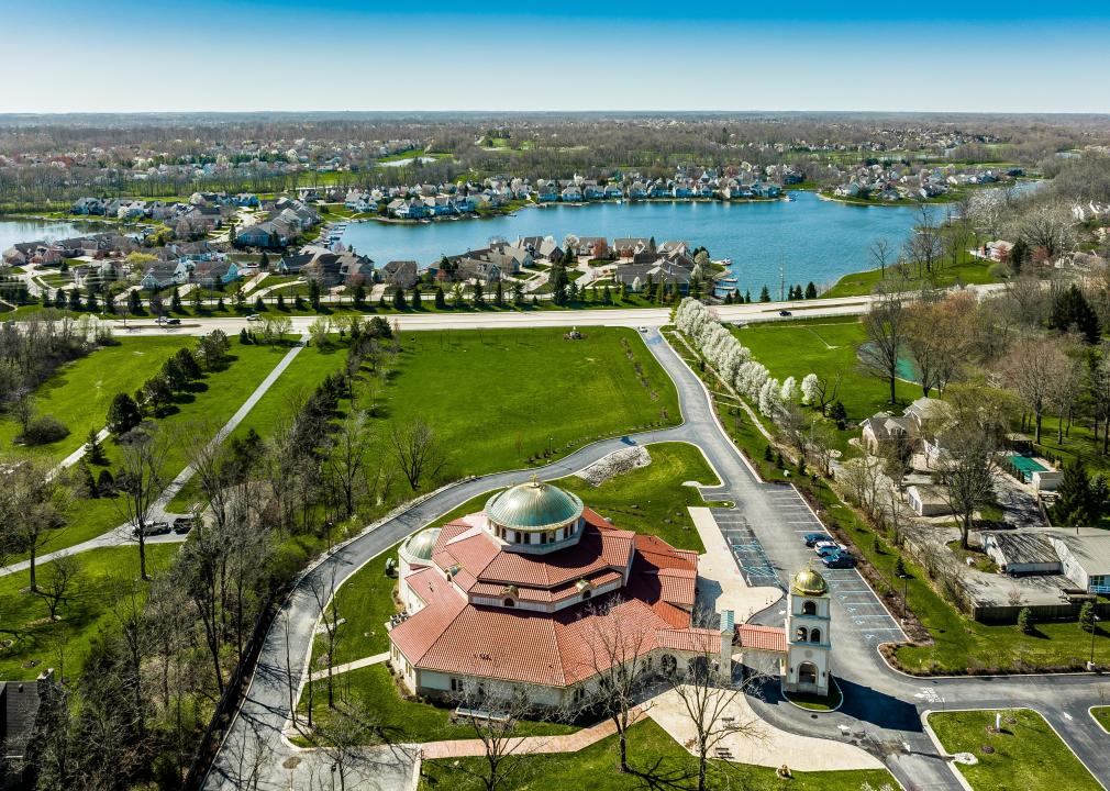 An aerial view of Fishers in spring.