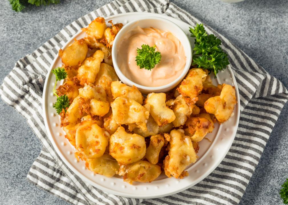 Homemade Deep Fried Wisconsin Cheese Curds.