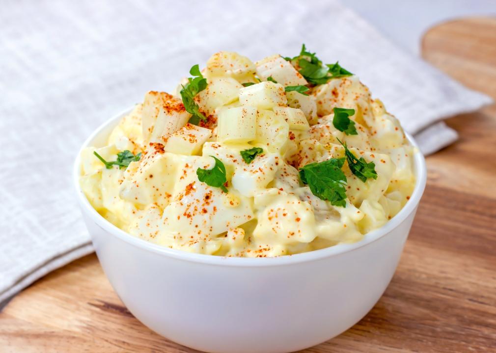 Fresh homemade traditional old-fashioned Amish Potato Salad.