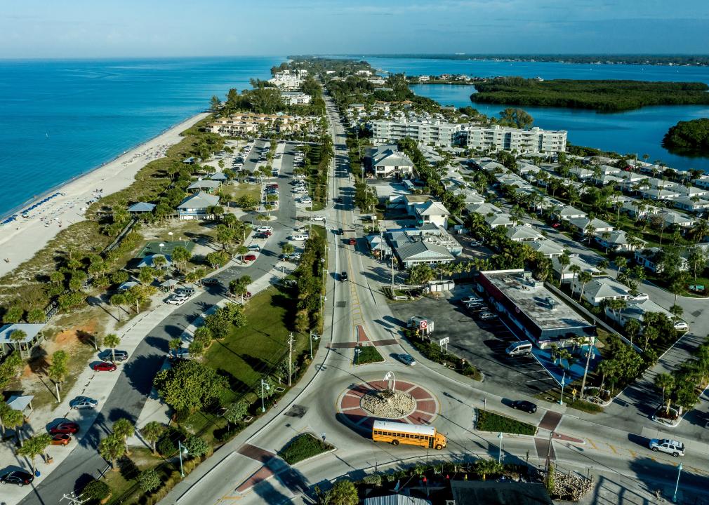 Aerial view of Manasota Key, Florida.