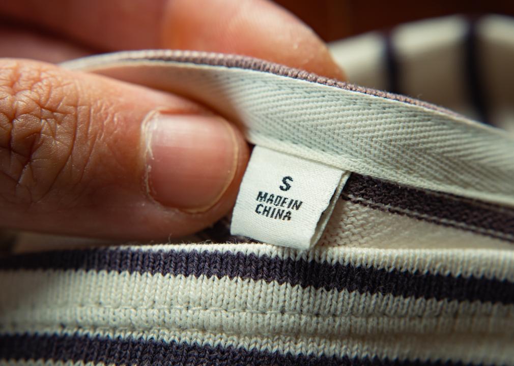 "Made in China" on a T-shirt label.