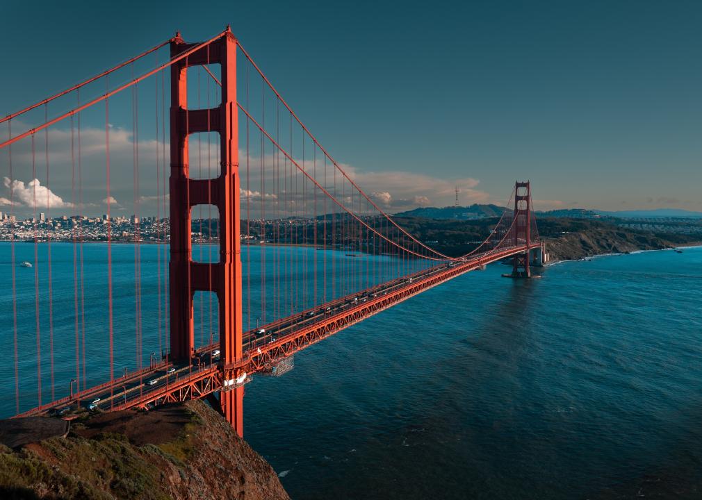 Golden Gate Bridge over the San Francisco Bay.