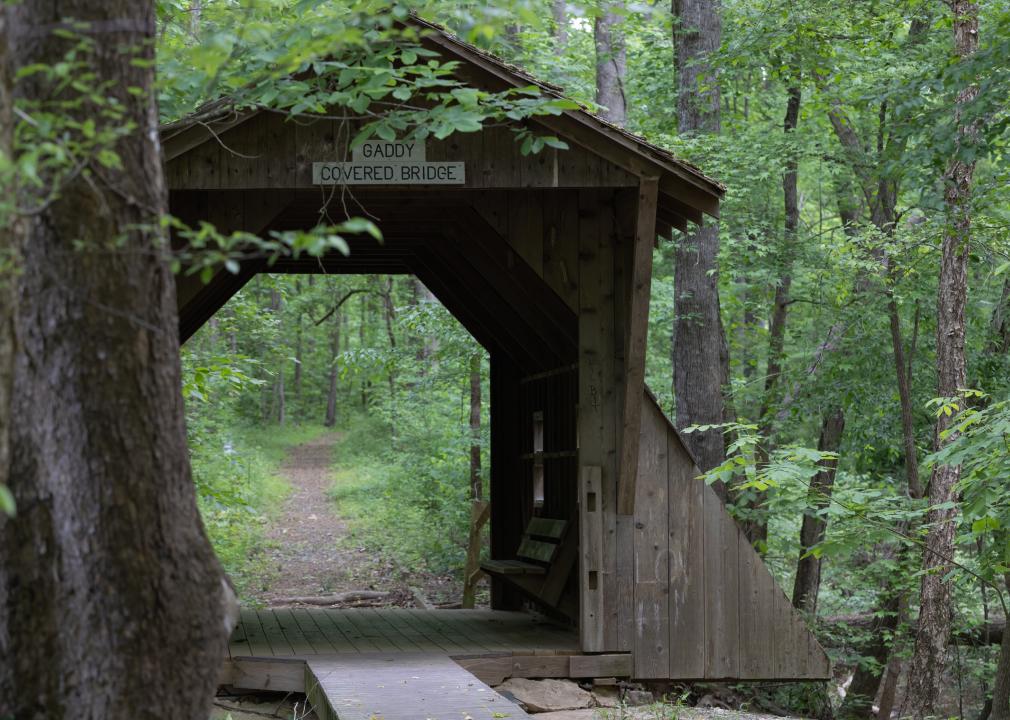 An old covered bridge at the Gaddy Wild Goose refuge in Wadesboro.