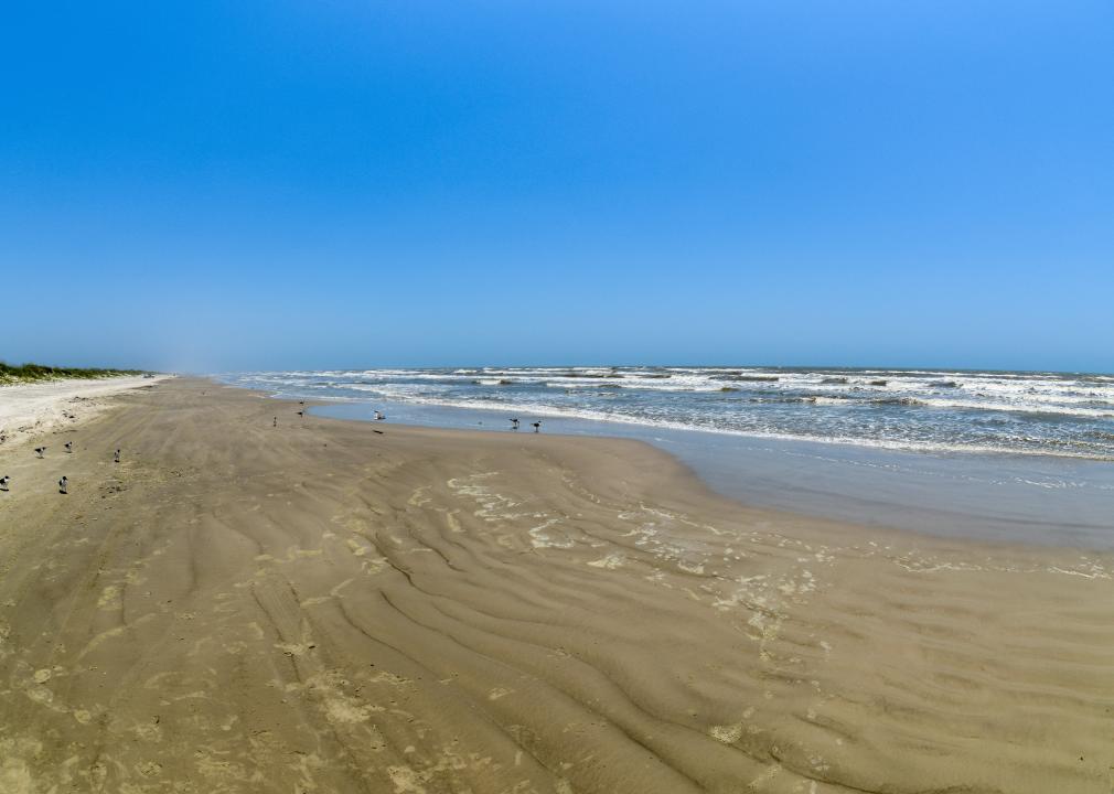 Sand of Jamaica Beach in Corpus Christi.