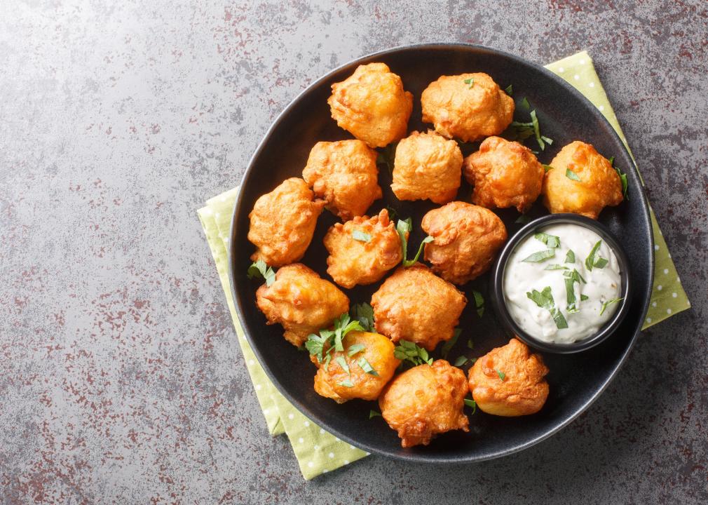 Southern Hush Puppies on a plate.