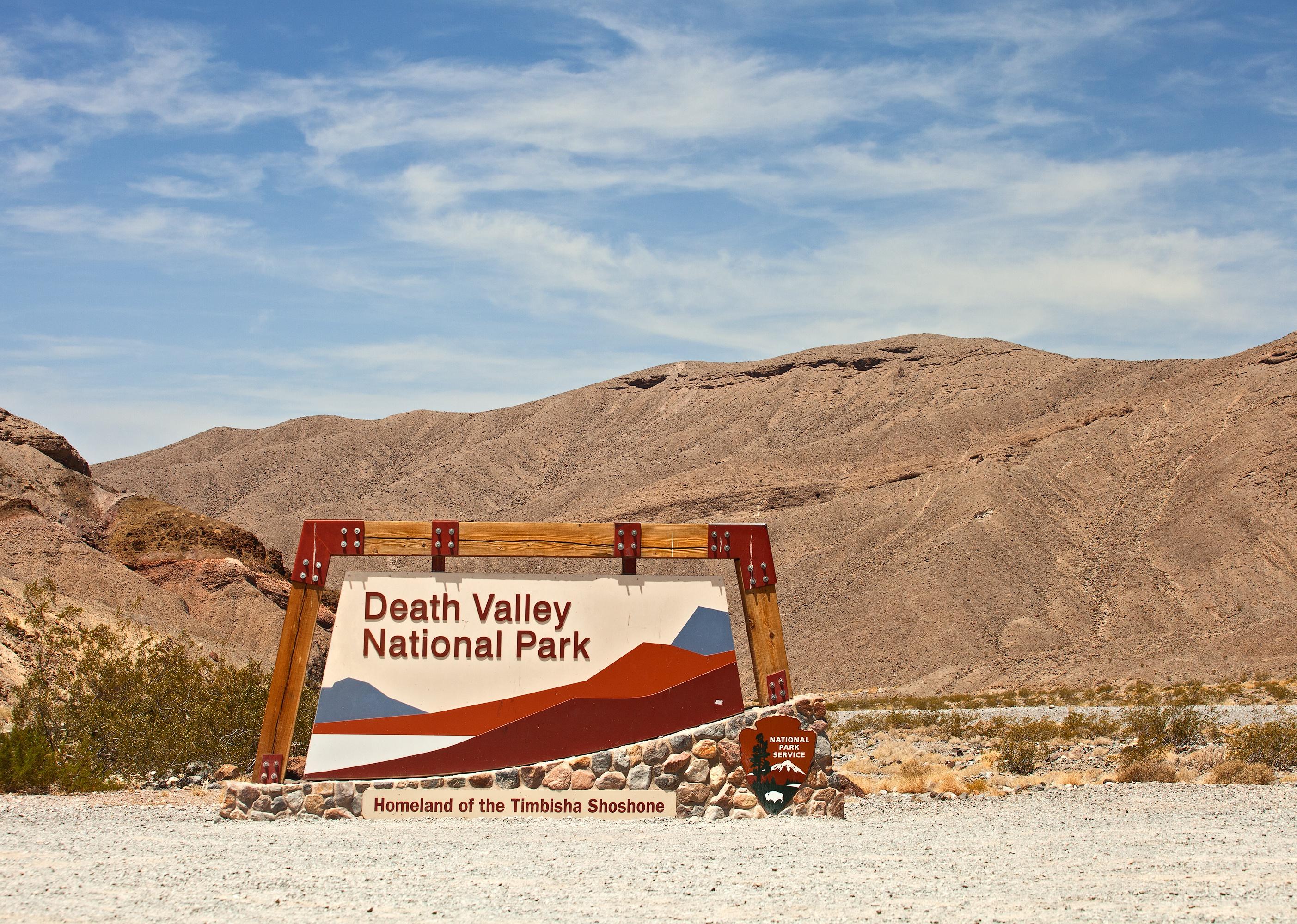 Death Valley National Park, California, entrance sign.