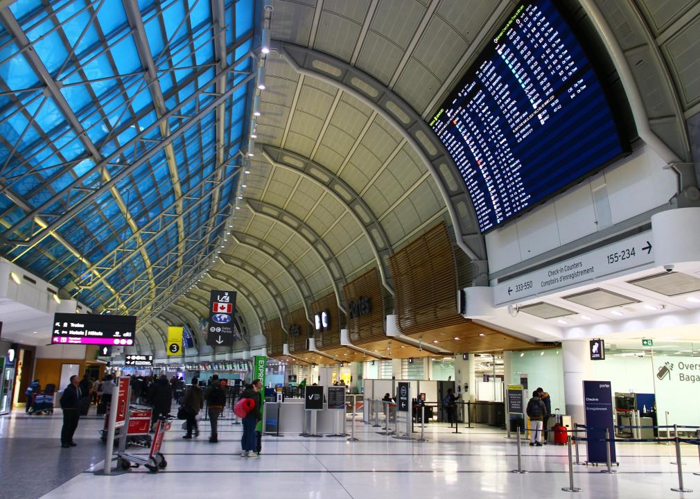 Interior of Terminal 3 of Toronto Pearson International Airport.