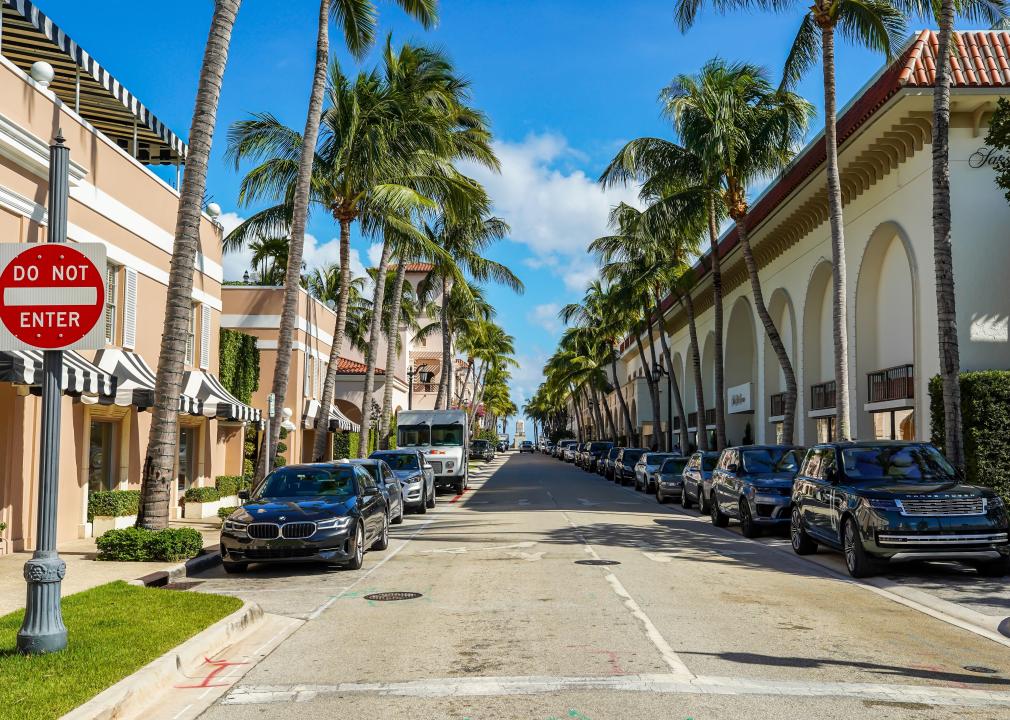 Luxury stores at Worth Avenue in Palm Beach.
