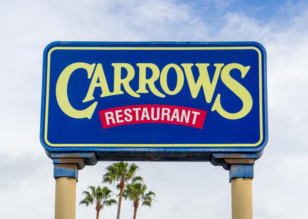 Carrows Restaurant sign and logo