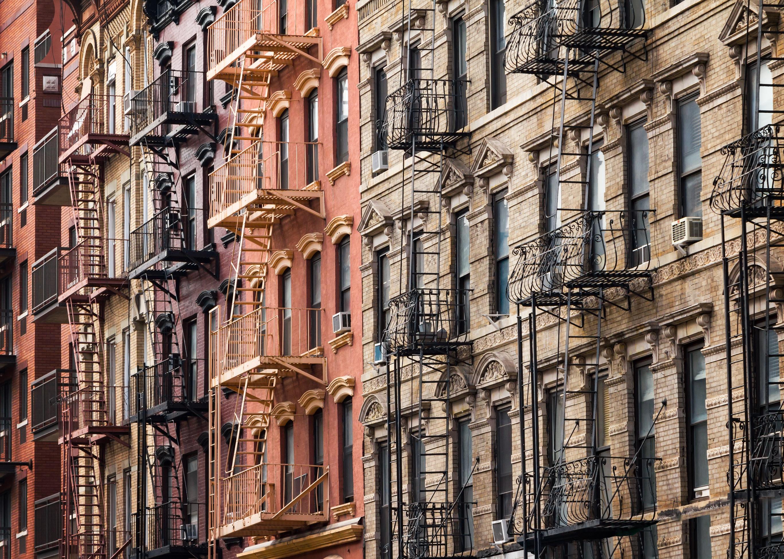 Buildings along 3rd Street in Manhattan.