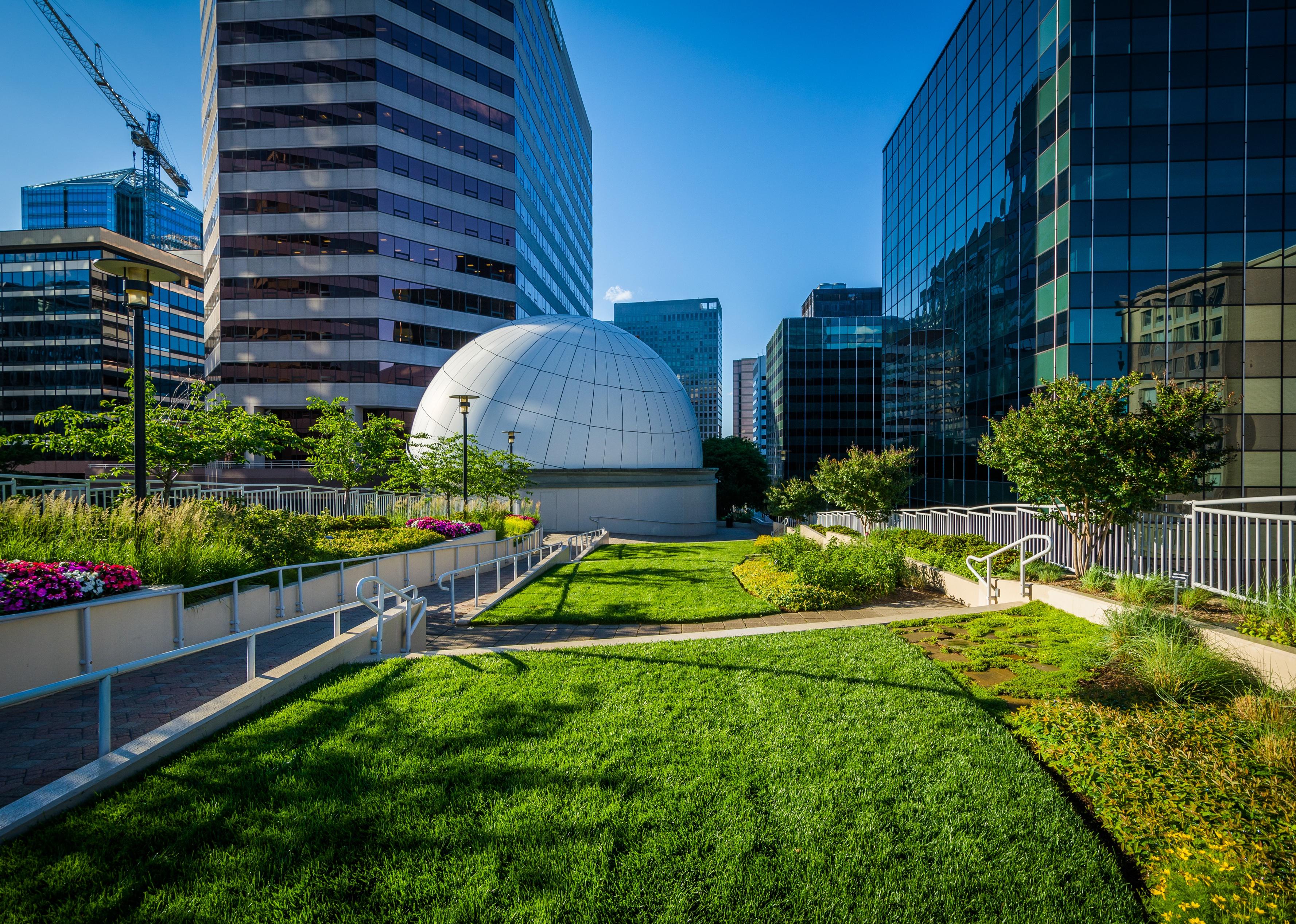 Freedom Park and modern buildings in Rosslyn.