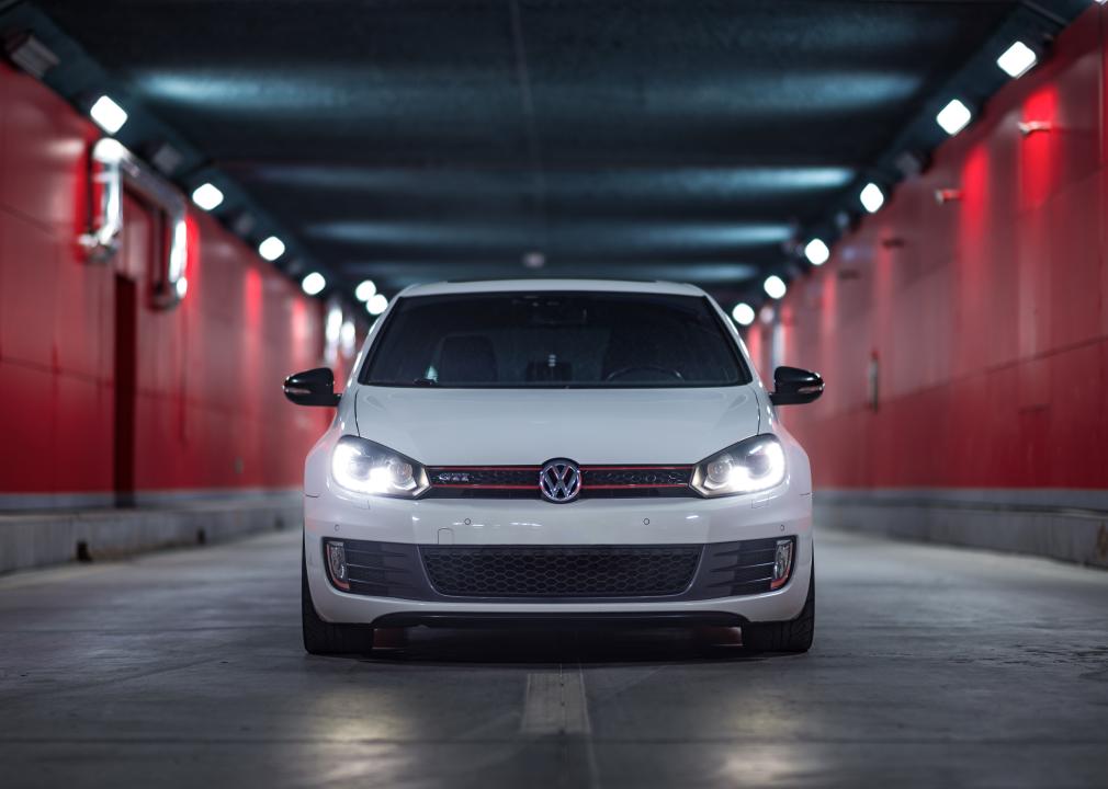 Volkswagen Golf GTI MK6 driving through a tunnel.