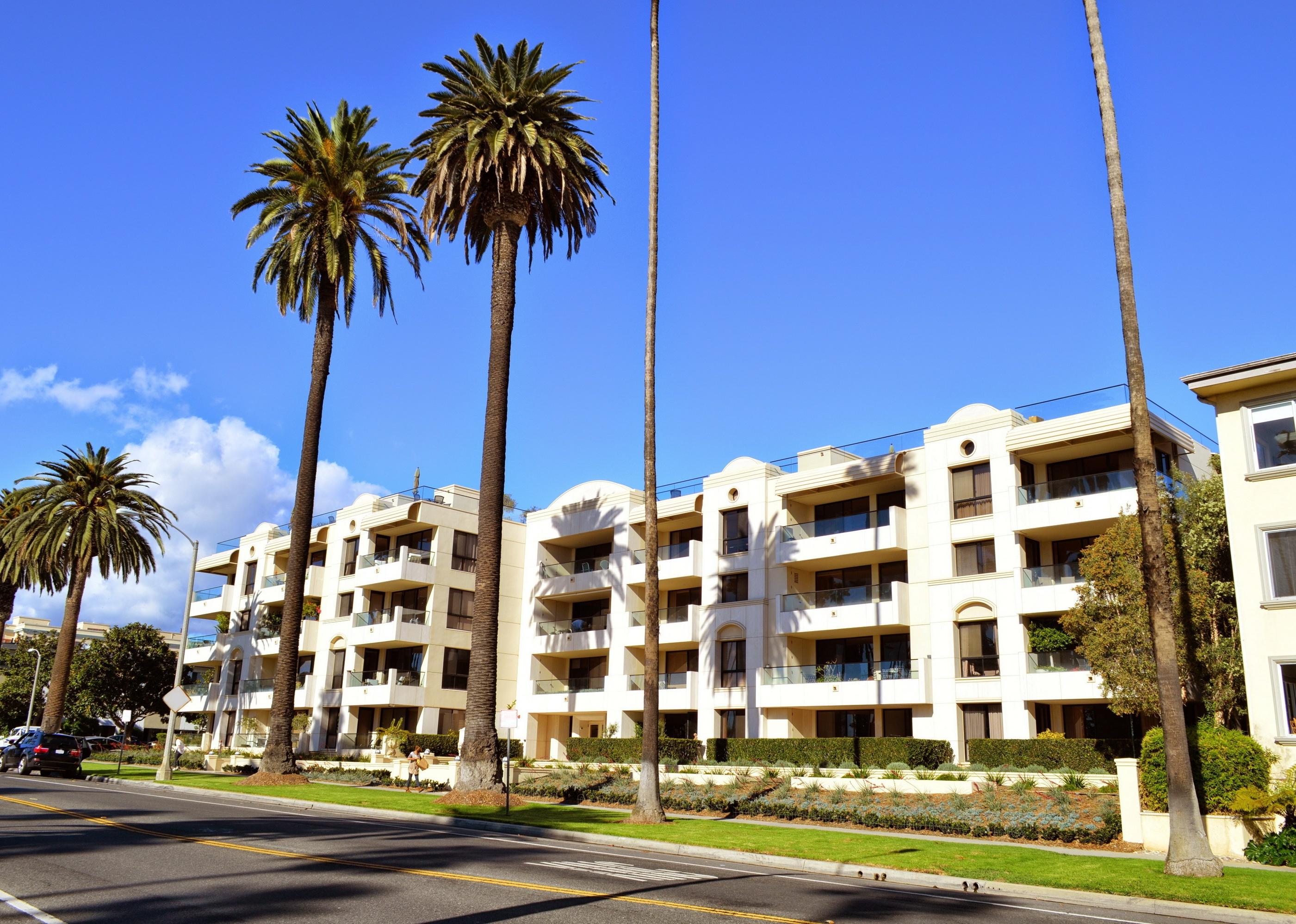 Modern apartment buildings in Santa Monica