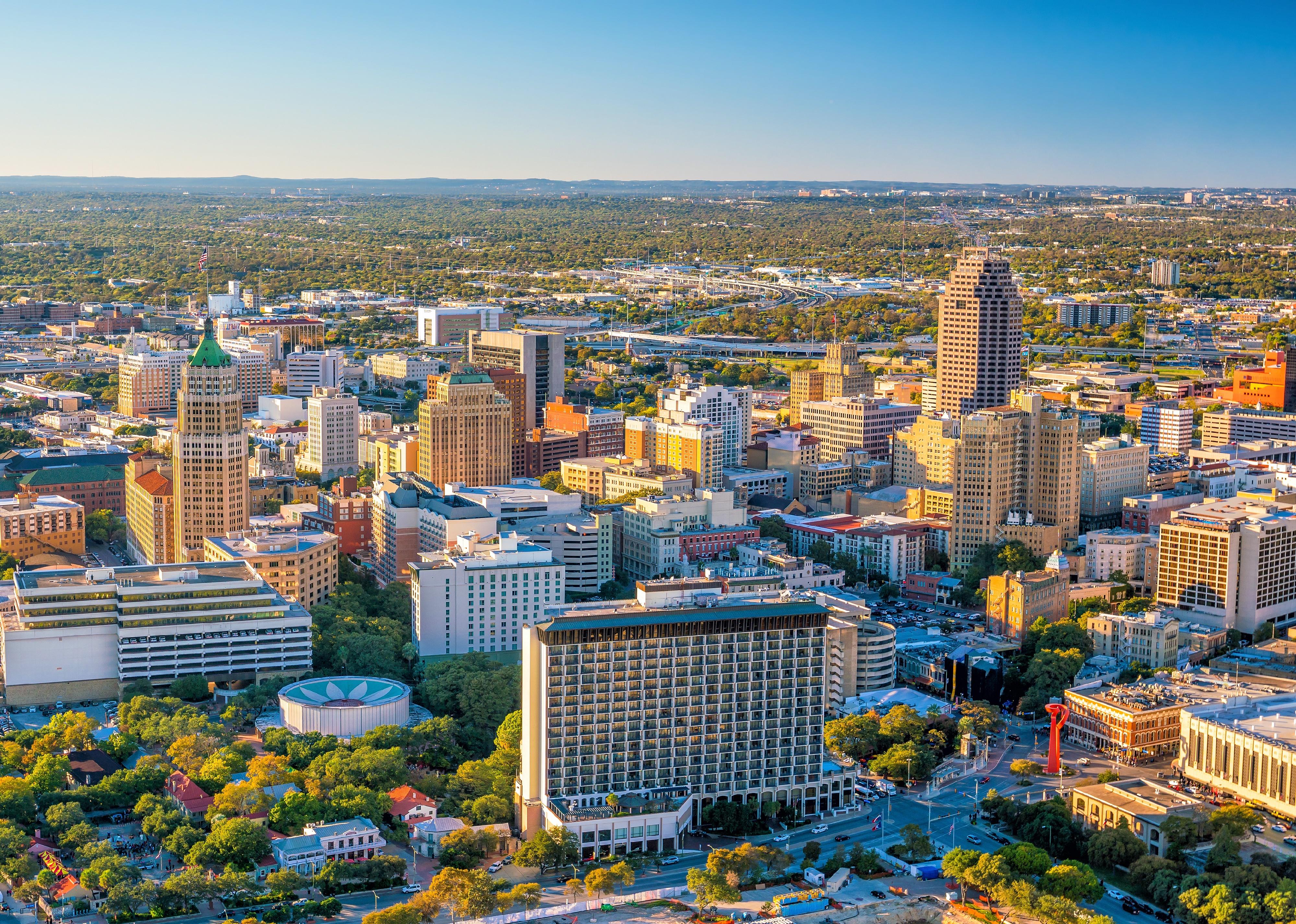 Top view of downtown San Antonio.