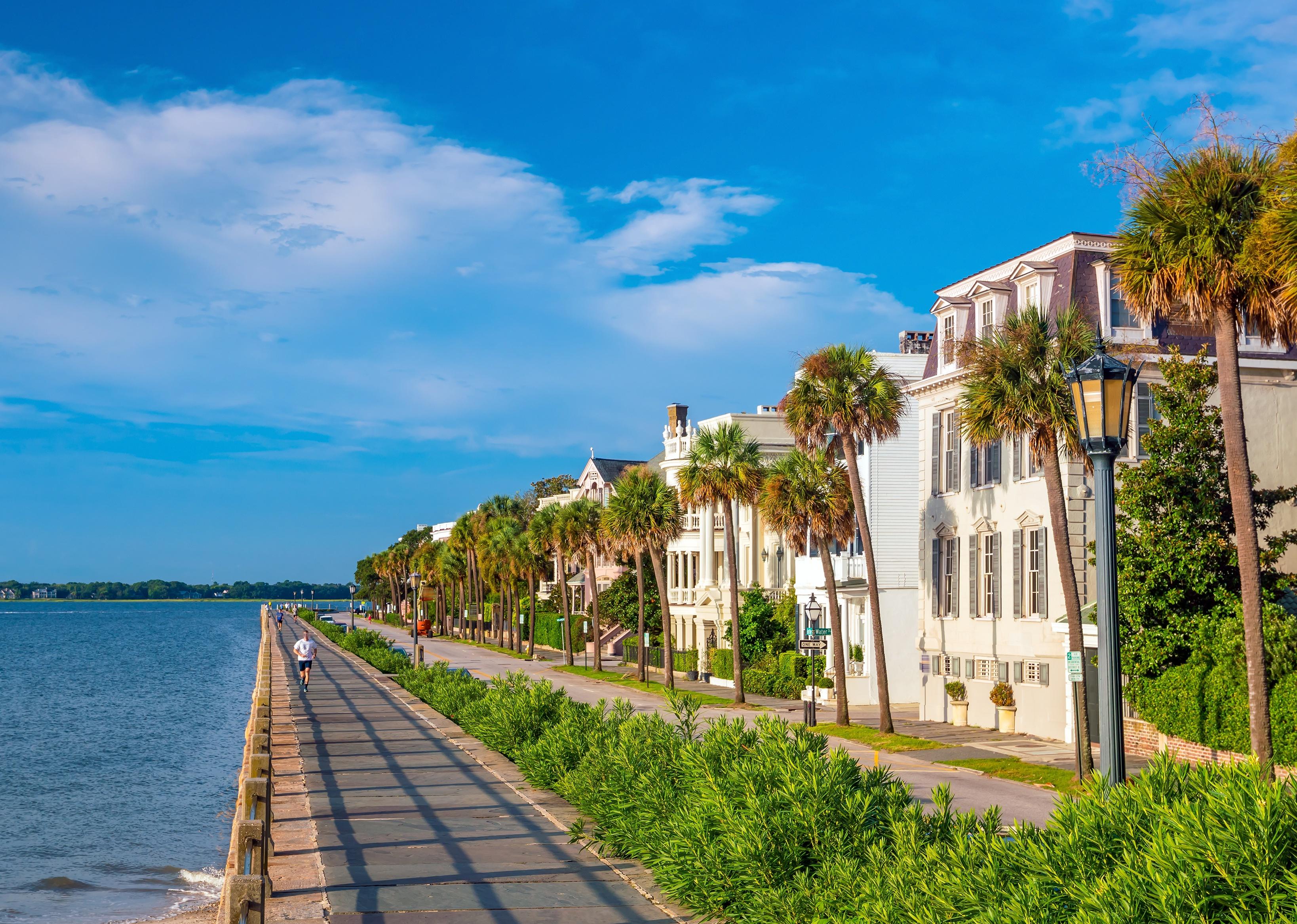 Battery Park in the historic waterfront area of Charleston.