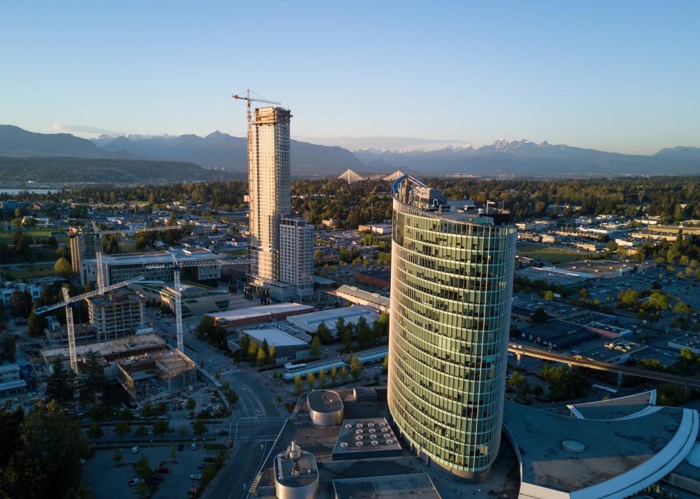 Aerial of Surrey City Centre in British Columbia