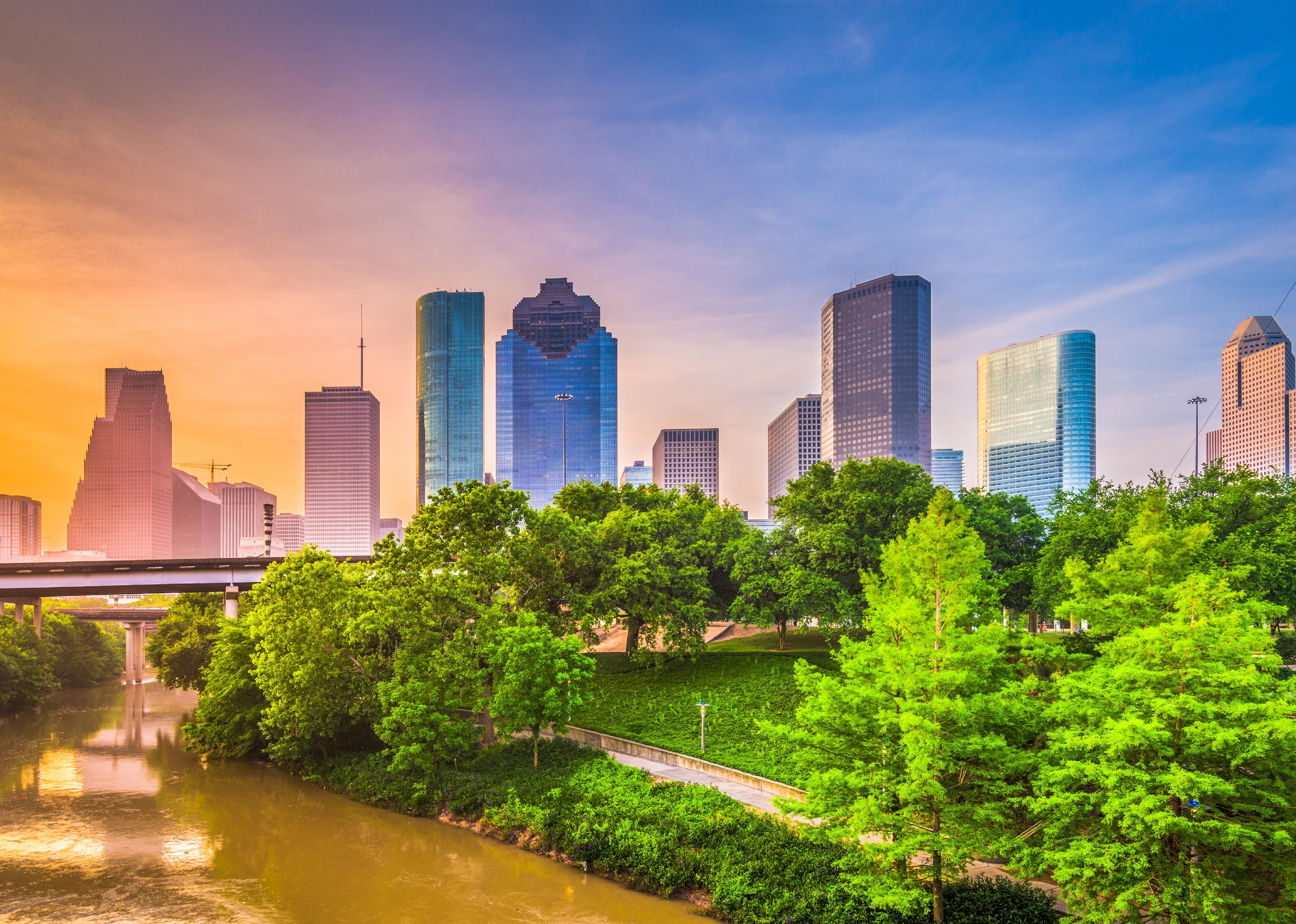 Downtown Houston city skyline.
