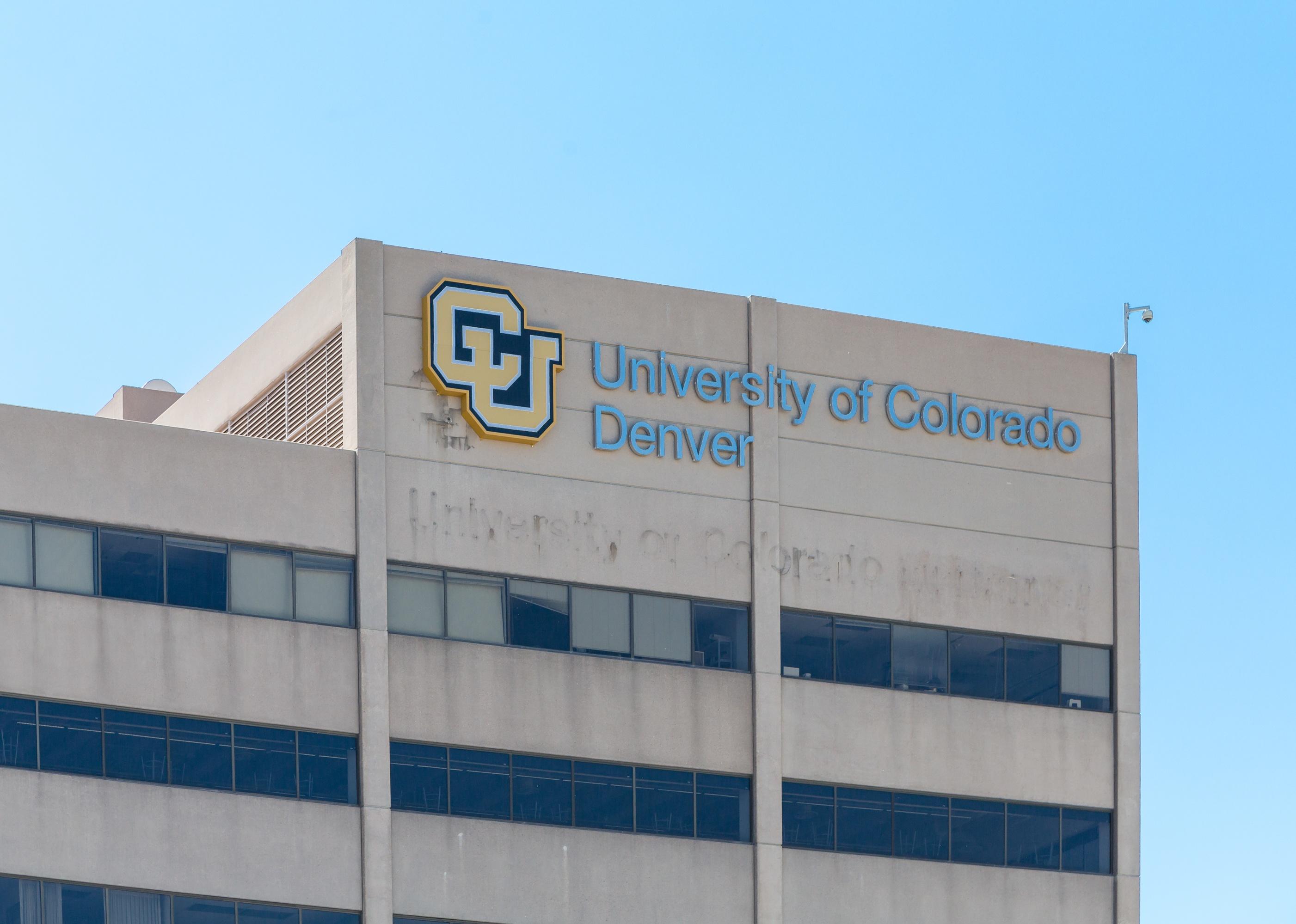 University of Colorado Denver logo on a building.