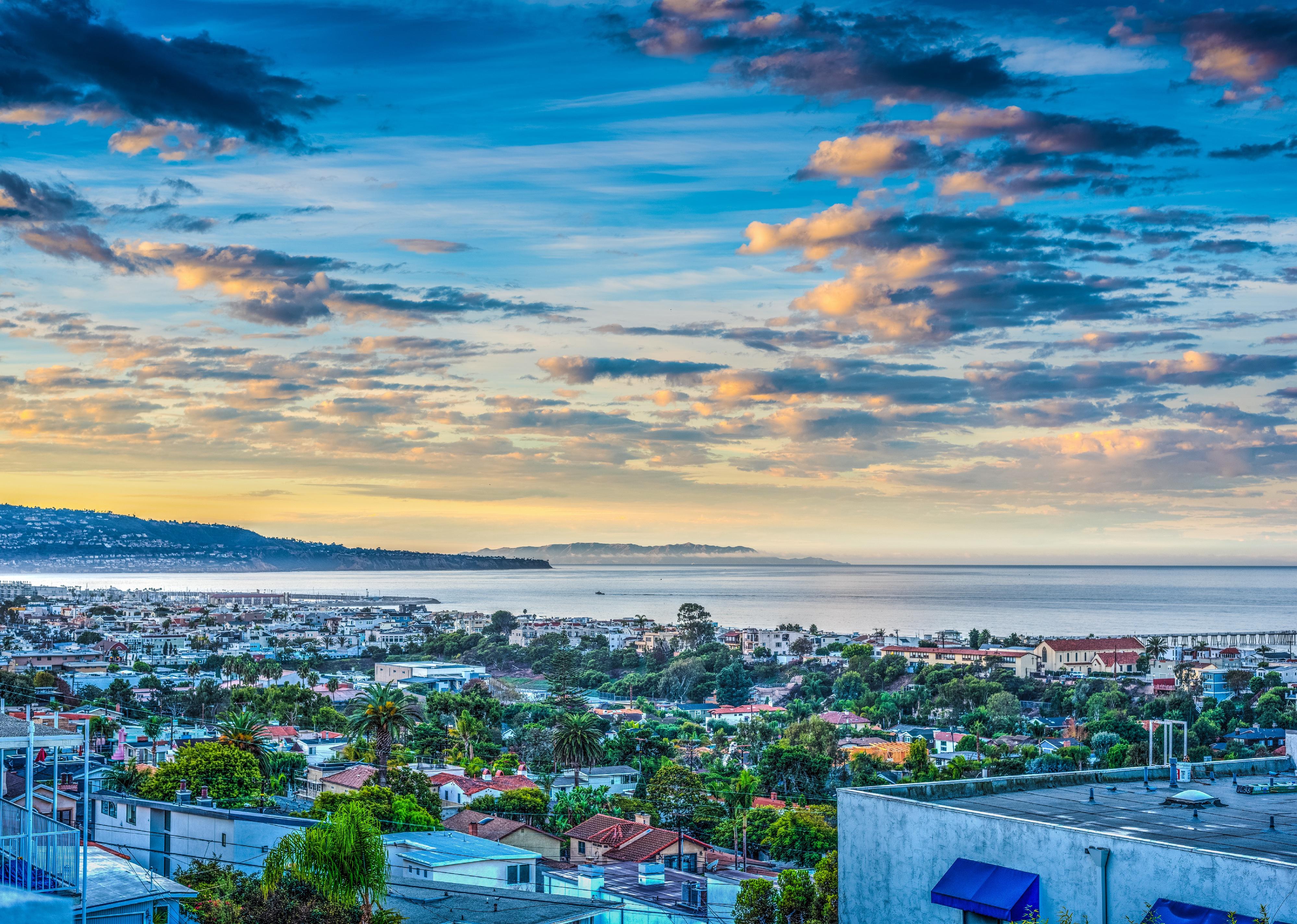 Colorful morning skies across Hermosa Beach.